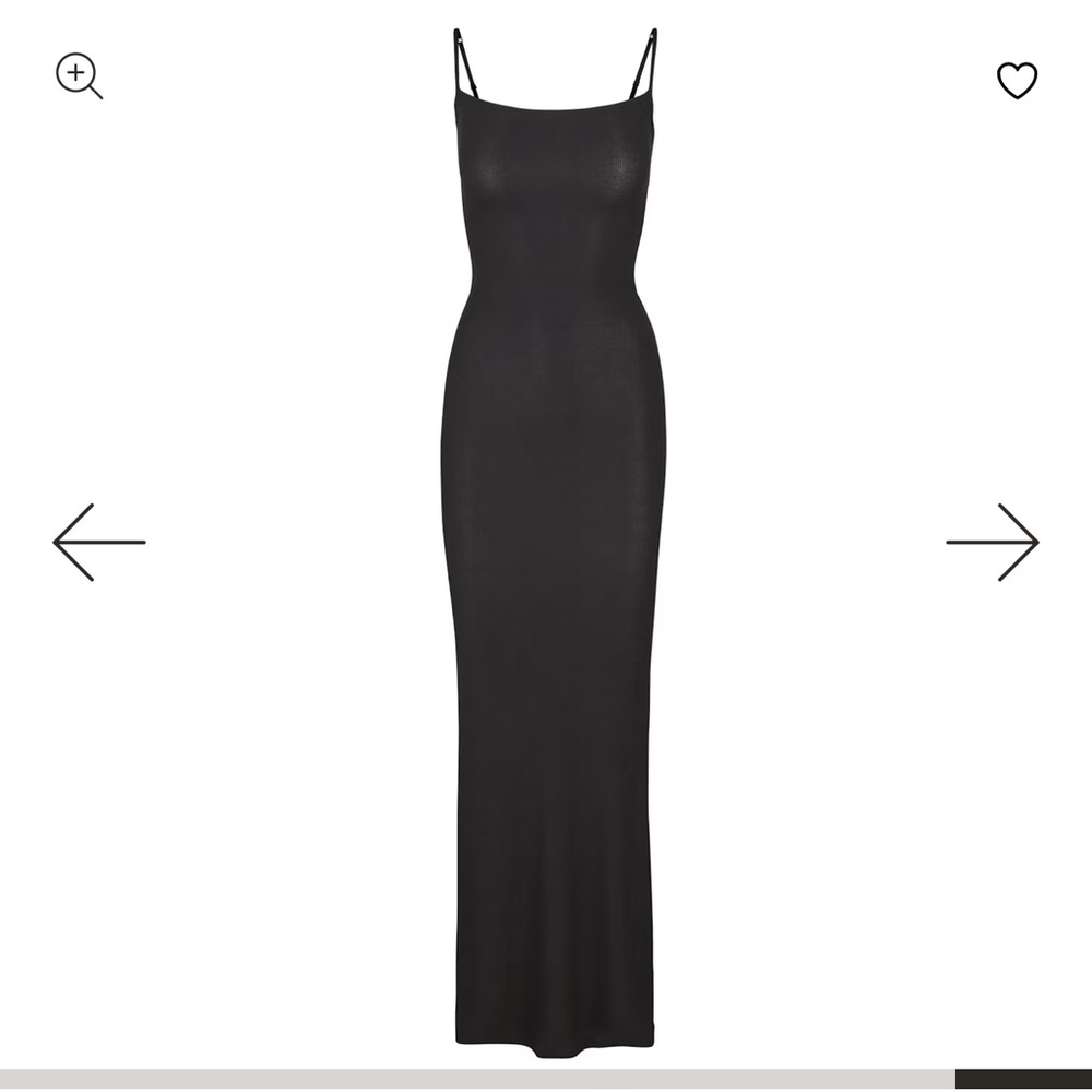 SKIMS Black Long Slip Dress